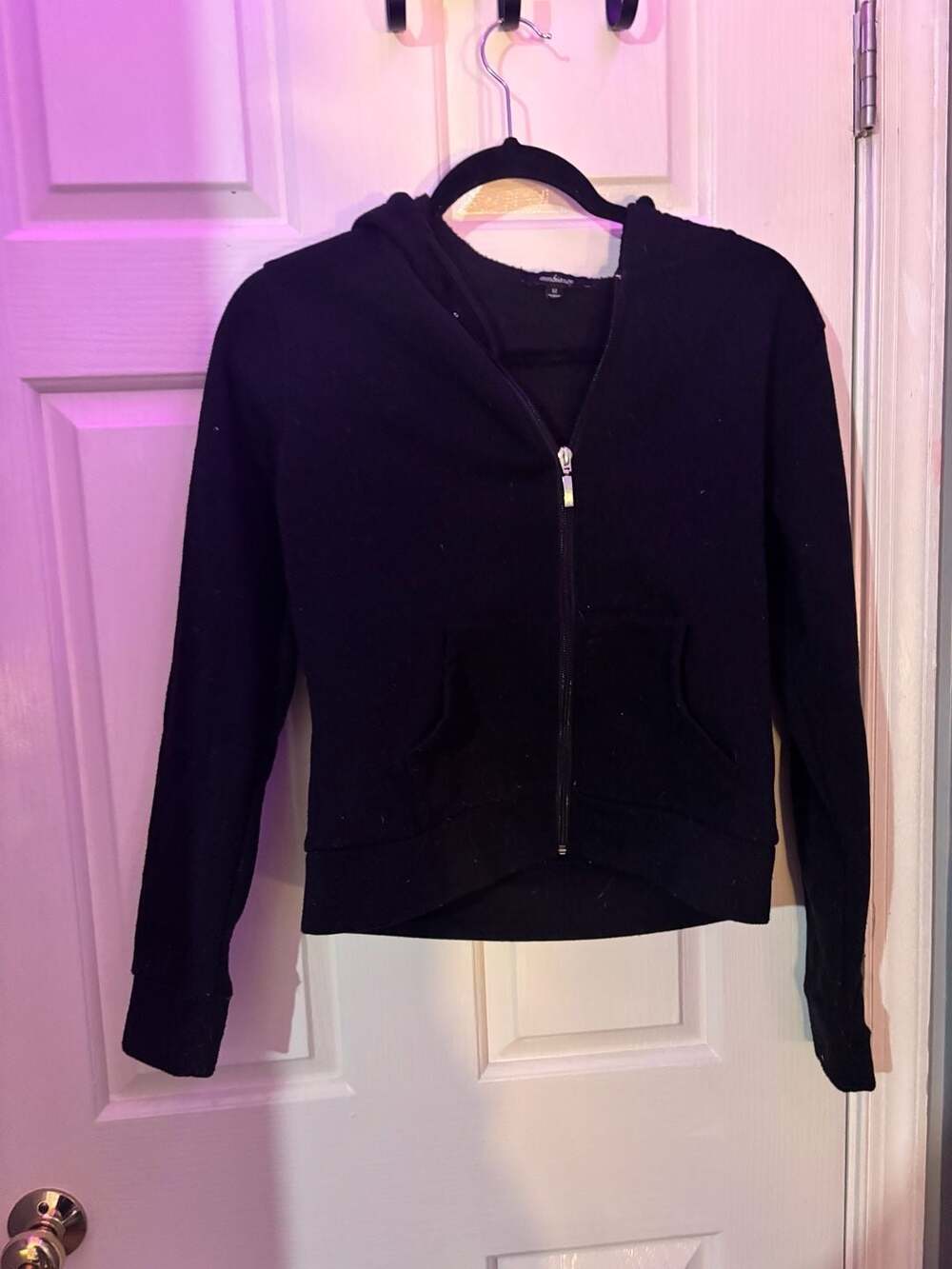 Ambiance Black Zip-Up Hooded Sweatshirt M